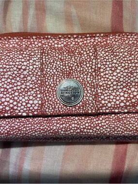Kenneth Cole Reaction Coral Pink Pebbled Snap Wallet